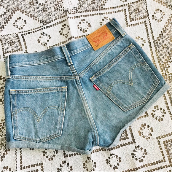 Levi’s 501 denim jean cutoff shorts size 25 - Picture 1 of 11